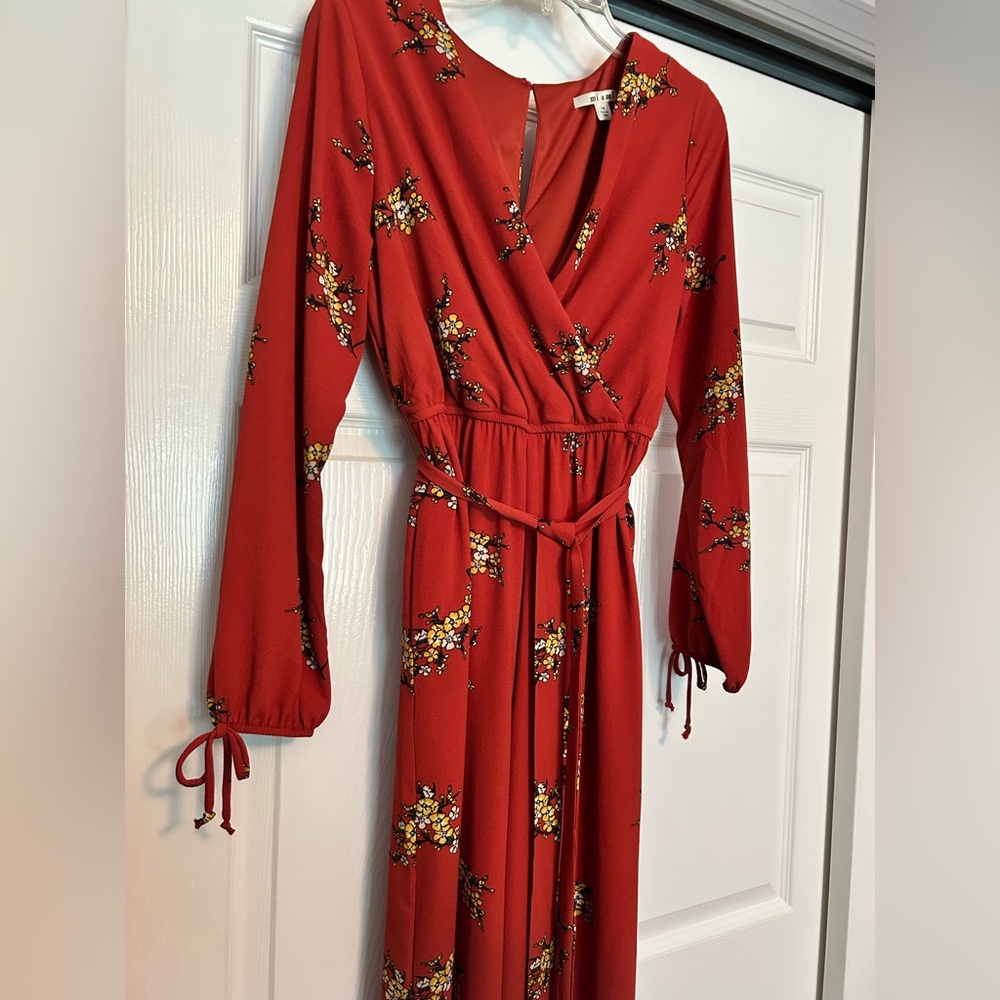 Dark Orange Floral Jumpsuit